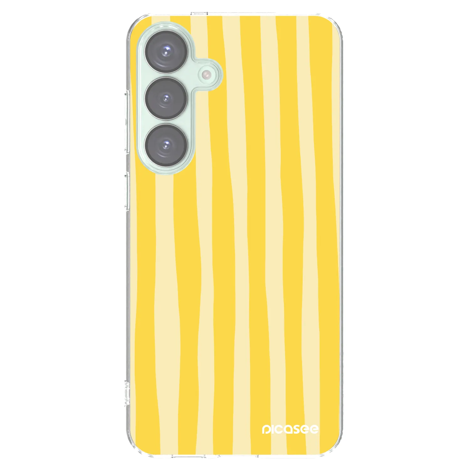 Picasee silikonový průhledný obal pro Samsung Galaxy S25+ 5G - Lines lemon