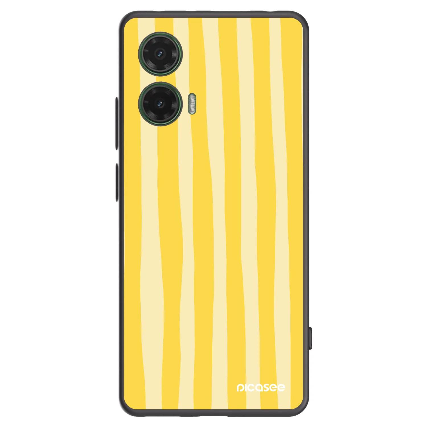 Picasee silikonový černý obal pro Motorola Moto G35 5G - Lines lemon