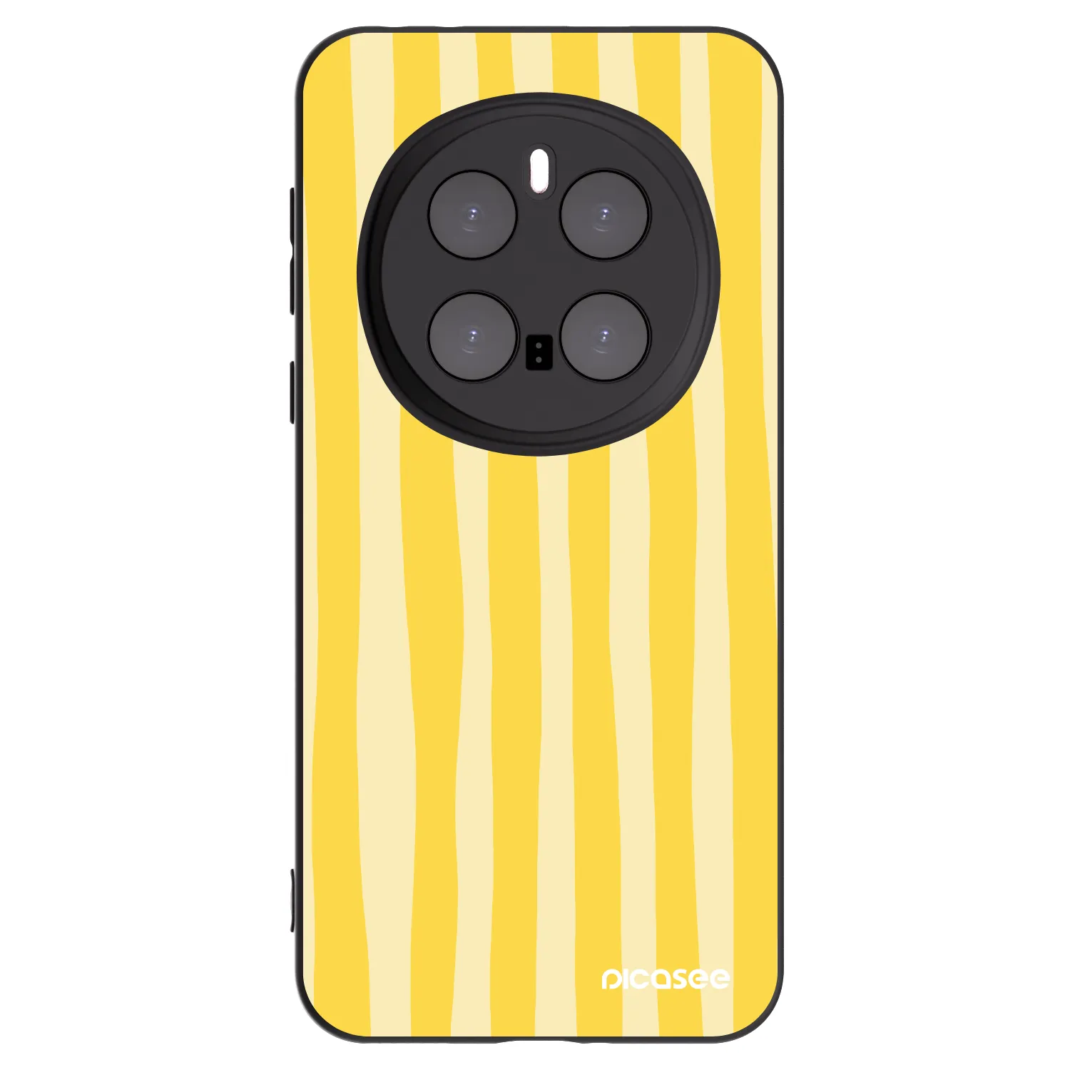 Picasee silikonový černý obal pro Honor Magic7 Pro 5G - Lines lemon