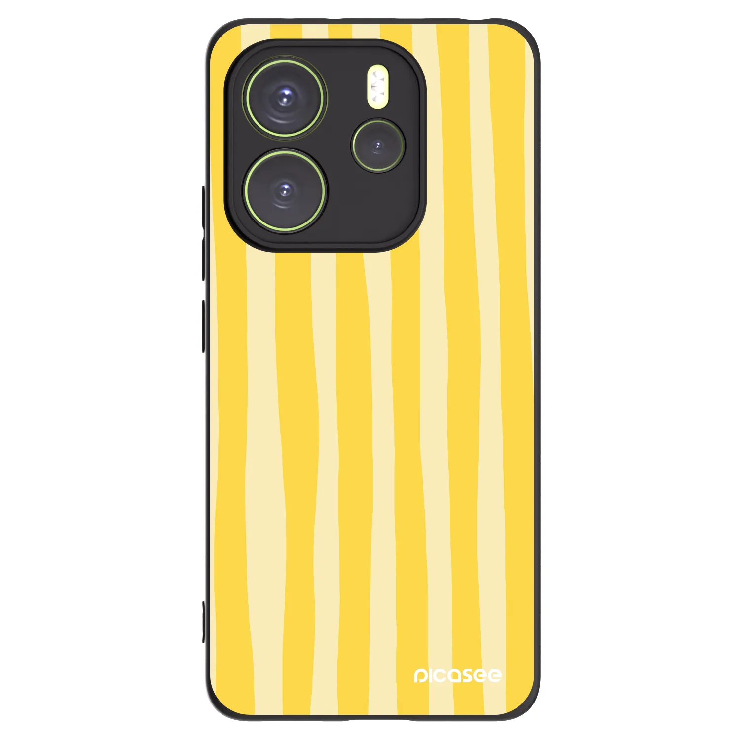 Picasee silikonový černý obal pro Xiaomi Redmi Note 14 4G - Lines lemon