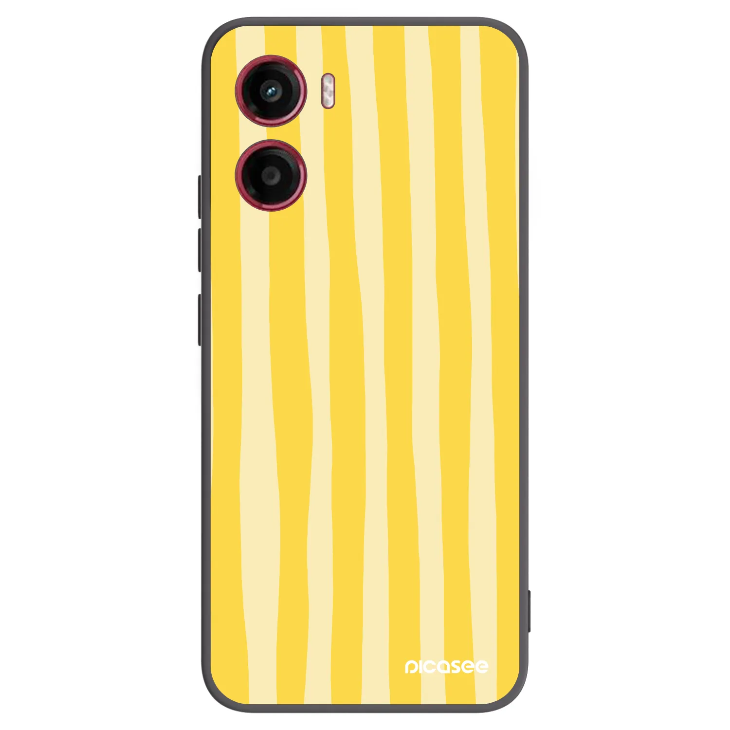 Picasee silikonový černý obal pro Motorola Moto G05 - Lines lemon