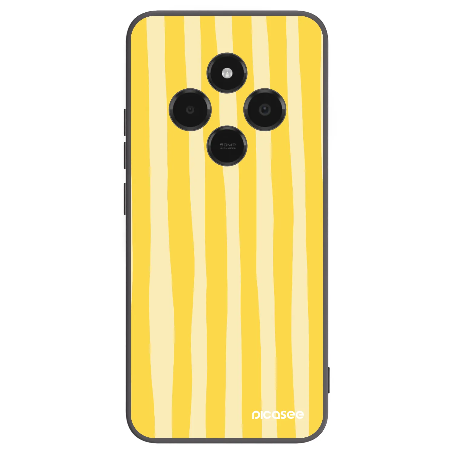 Picasee silikonový černý obal pro Xiaomi Poco C75 - Lines lemon