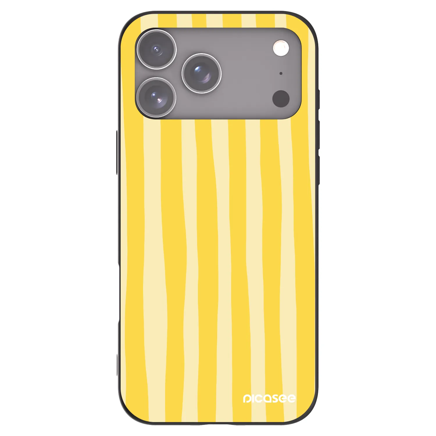 Picasee silikonový černý obal pro Apple iPhone 17 Pro Max - Lines lemon