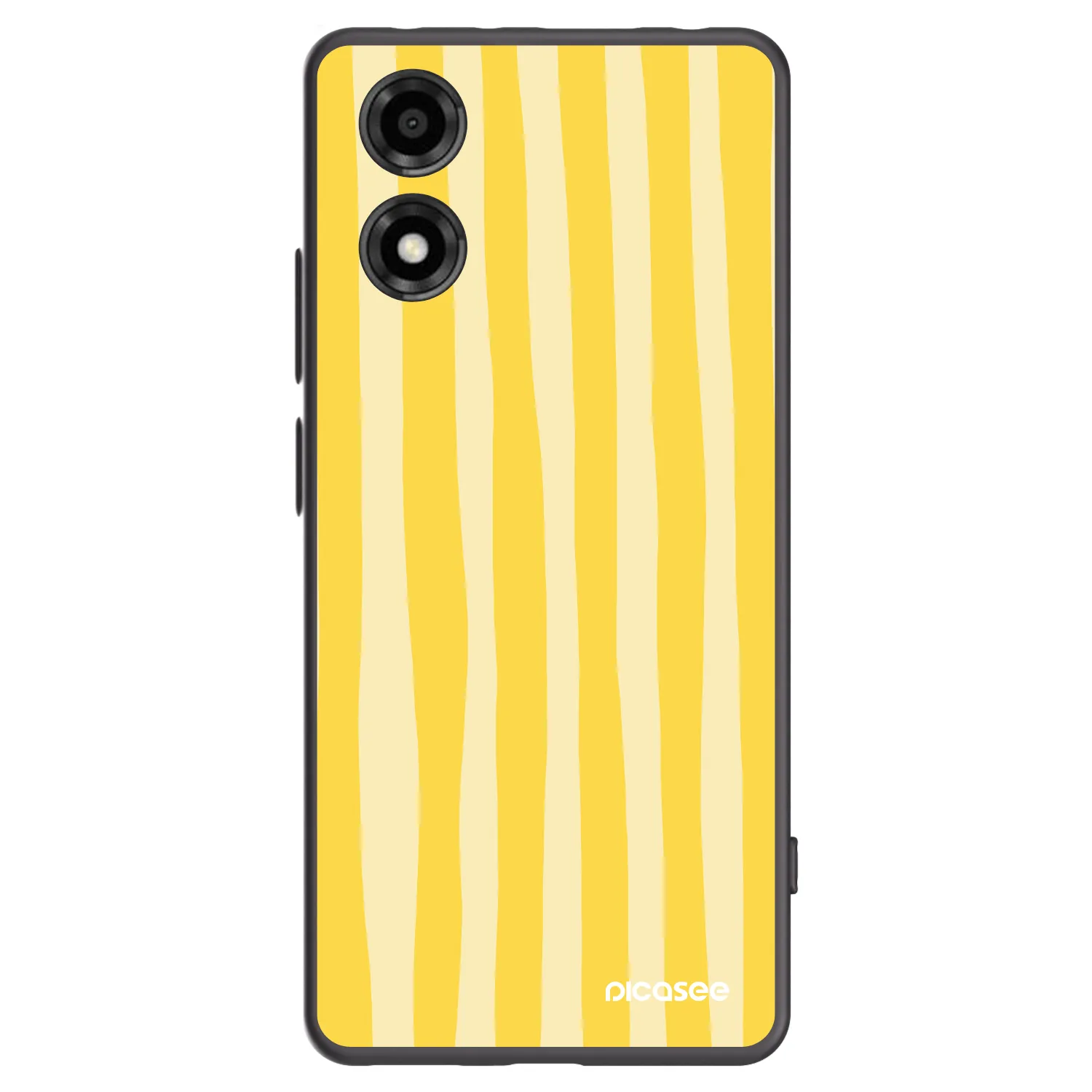 Picasee silikonový černý obal pro Motorola Moto E14 - Lines lemon