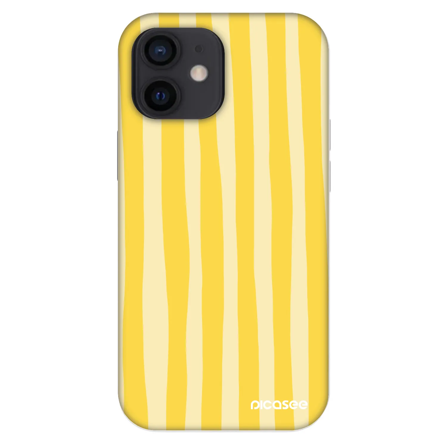Picasee Fashion Case pro Apple iPhone 12 mini - Lines lemon