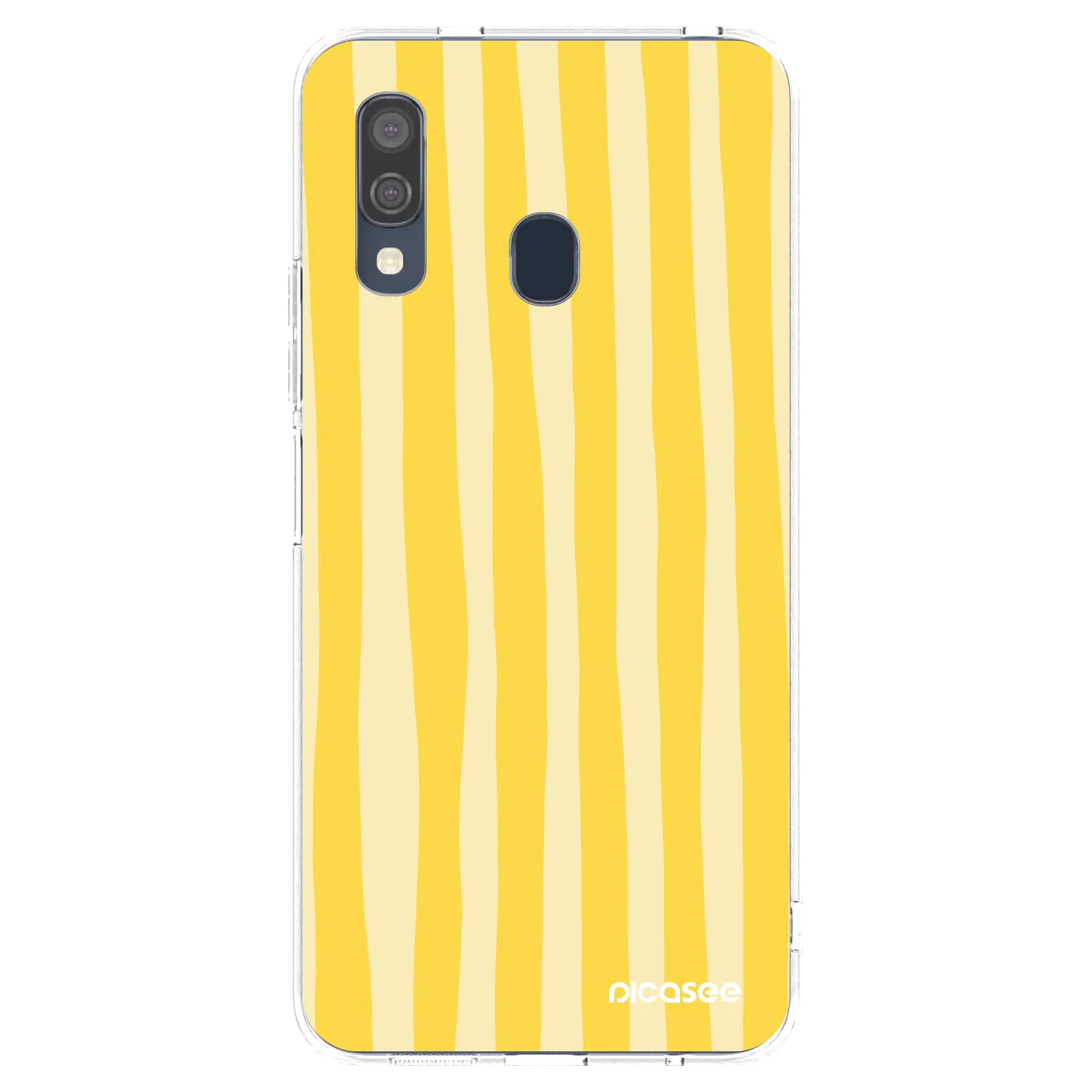 Picasee silikonový průhledný obal pro Samsung Galaxy A40 A405F - Lines lemon