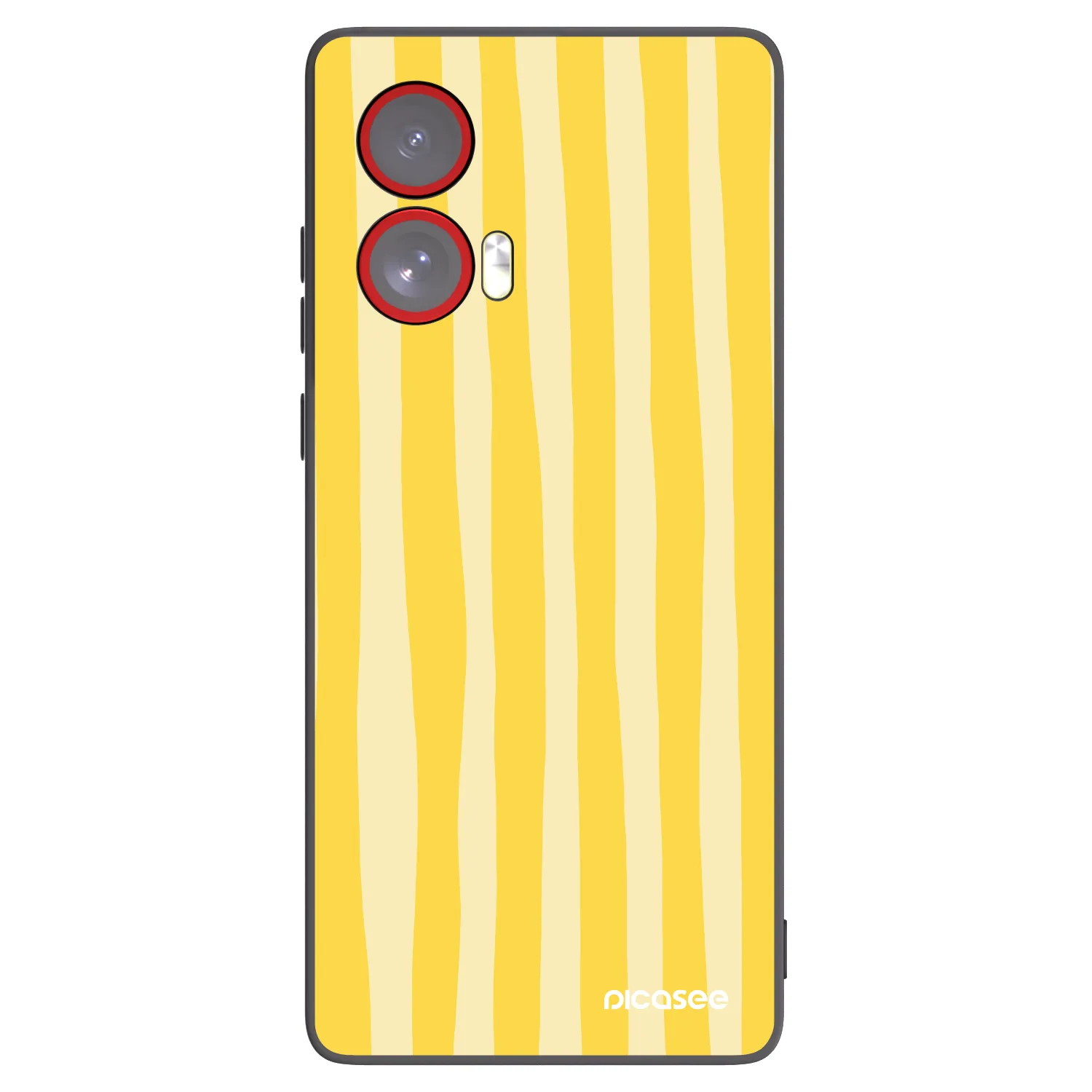 Picasee silikonový černý obal pro Motorola Edge 50 Fusion - Lines lemon