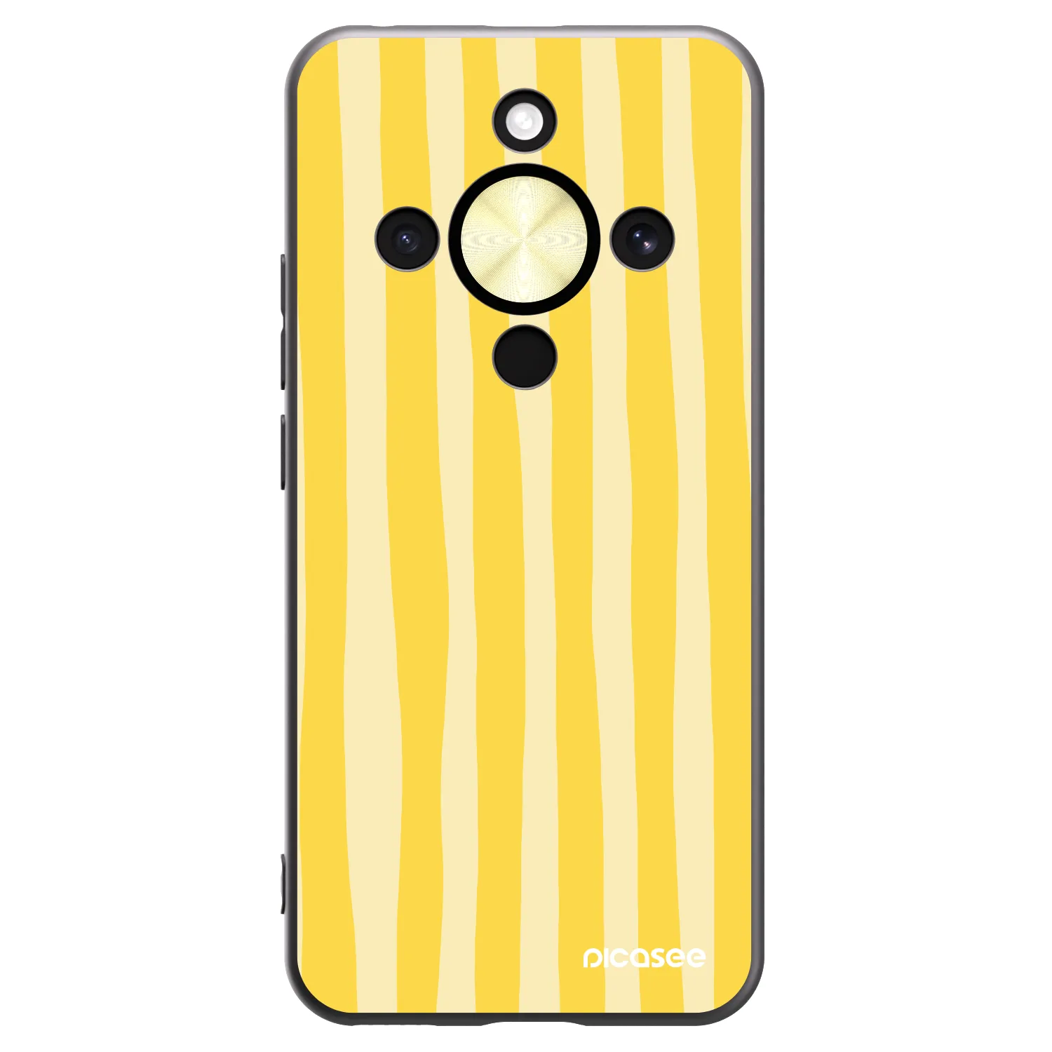 Picasee silikonový černý obal pro Honor Magic8 Lite 5G - Lines lemon