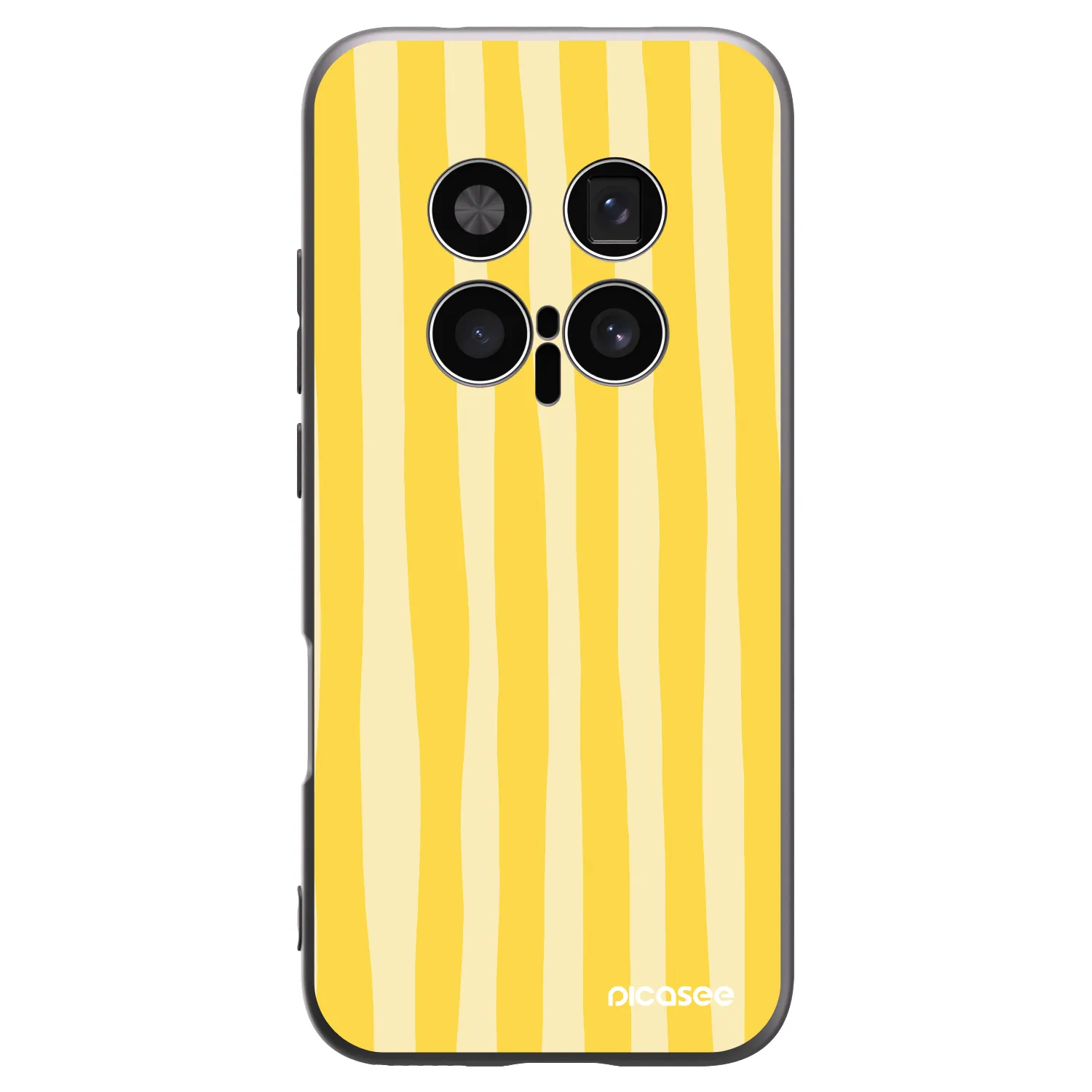 Picasee silikonový černý obal pro Honor Magic8 Pro 5G - Lines lemon