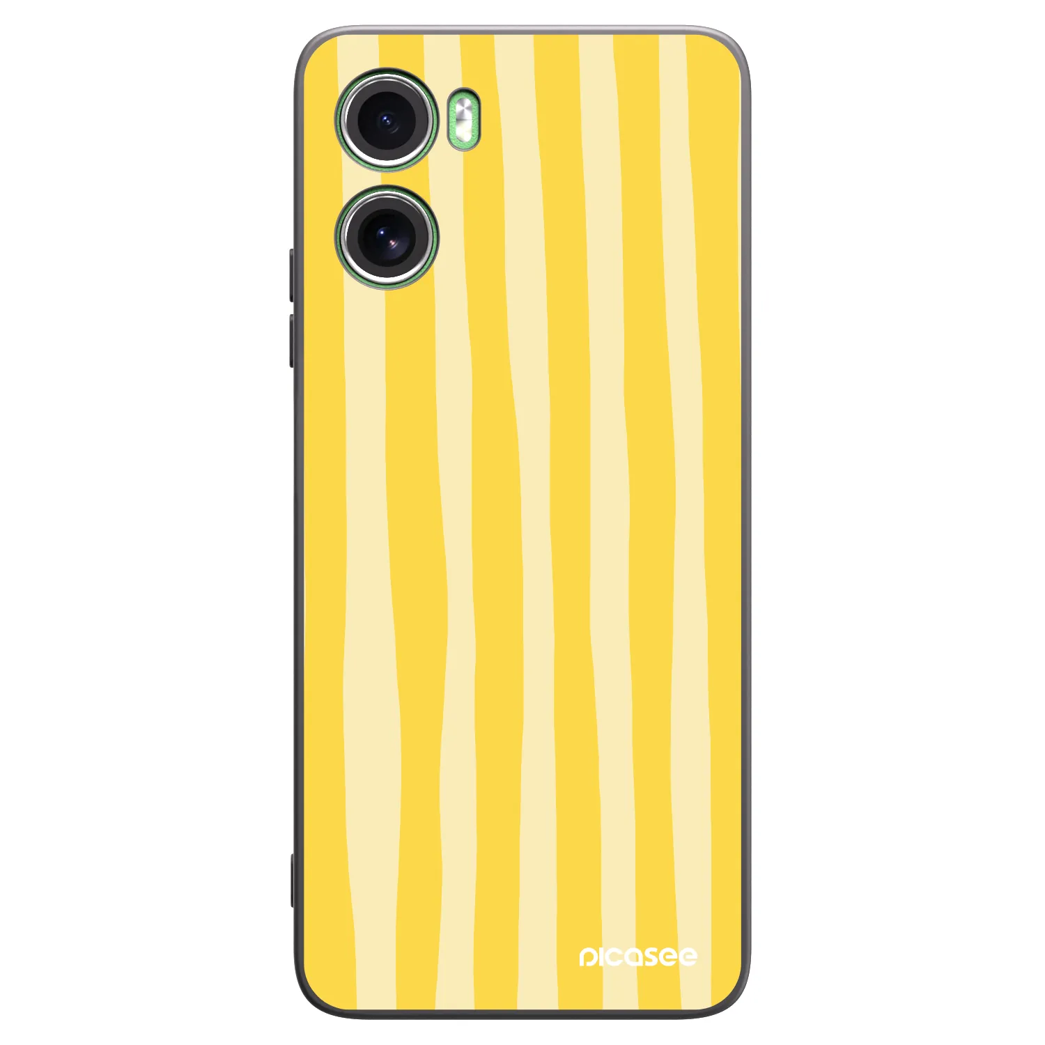 Picasee silikonový černý obal pro Motorola Moto G06 - Lines lemon