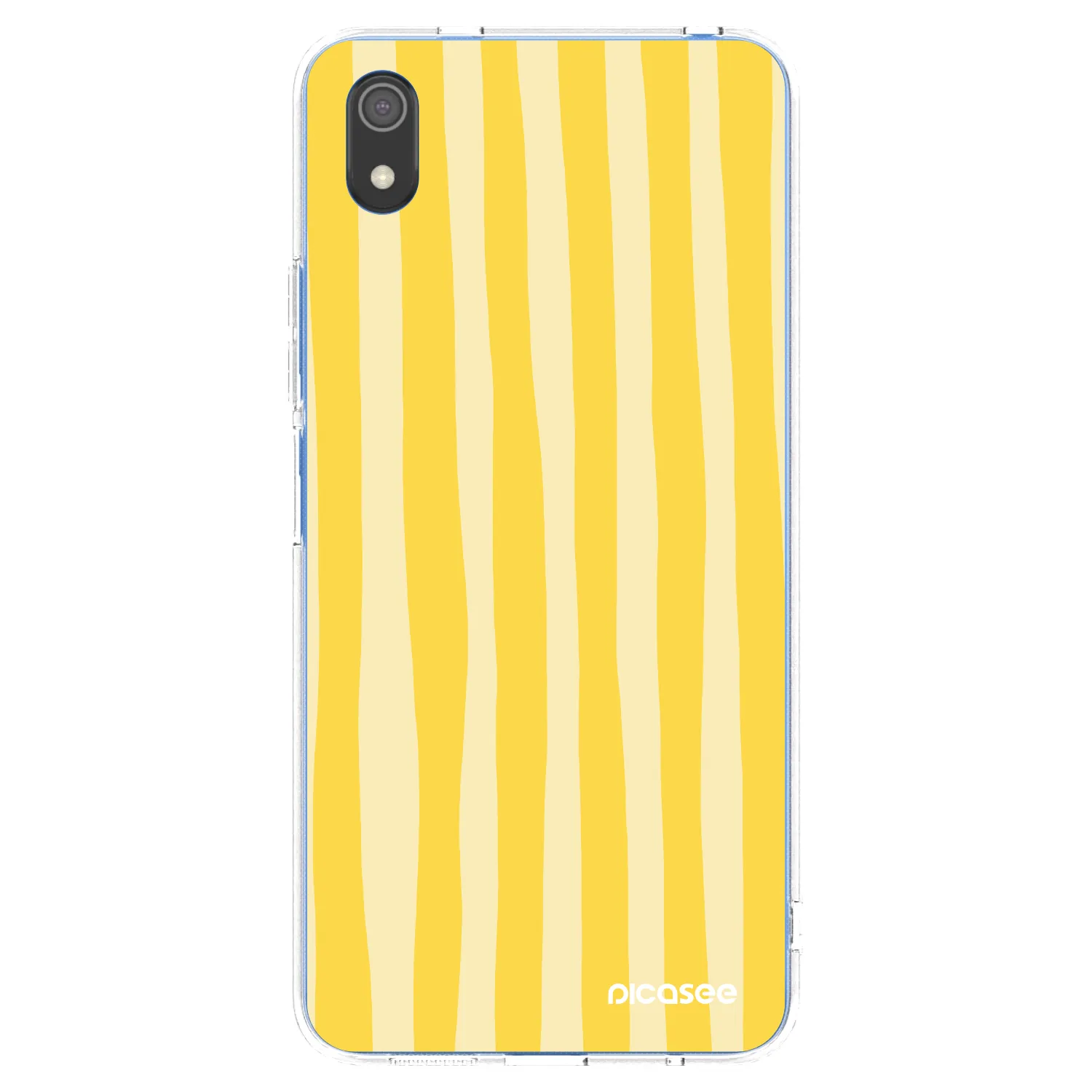 Picasee silikonový průhledný obal pro Xiaomi Redmi 7A - Lines lemon