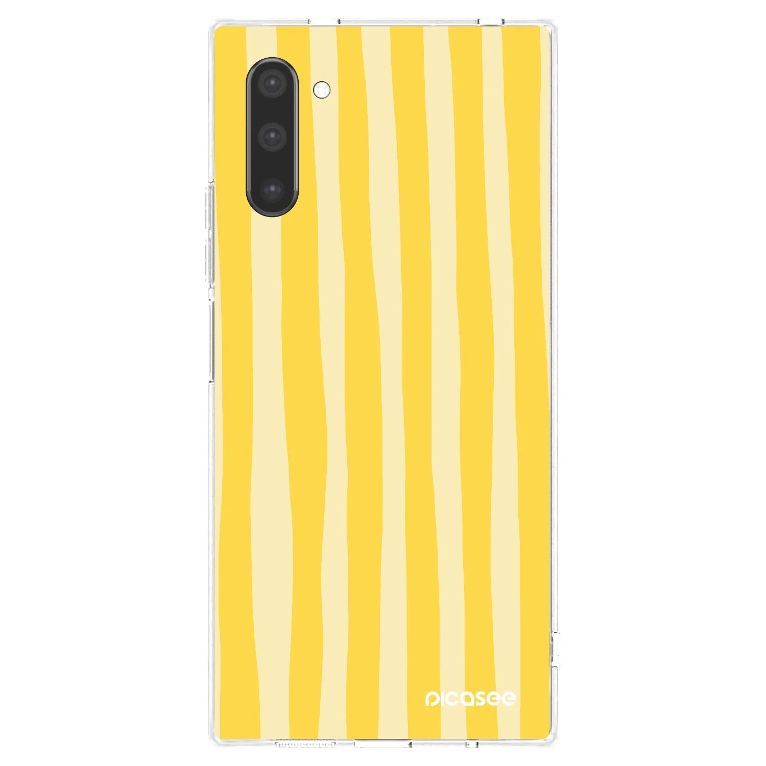 Picasee silikonový průhledný obal pro Samsung Galaxy Note 10 N970F - Lines lemon