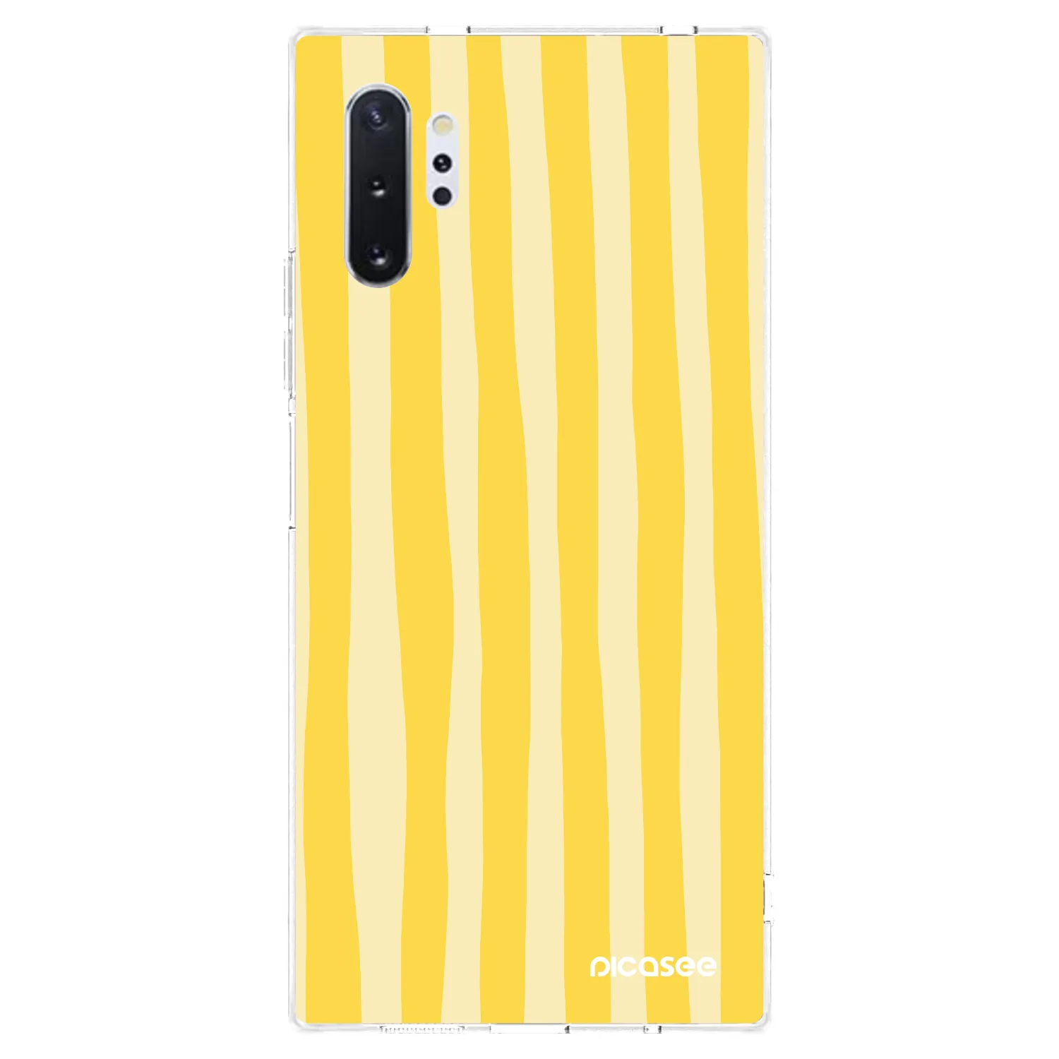 Picasee silikonový průhledný obal pro Samsung Galaxy Note 10+ N975F - Lines lemon