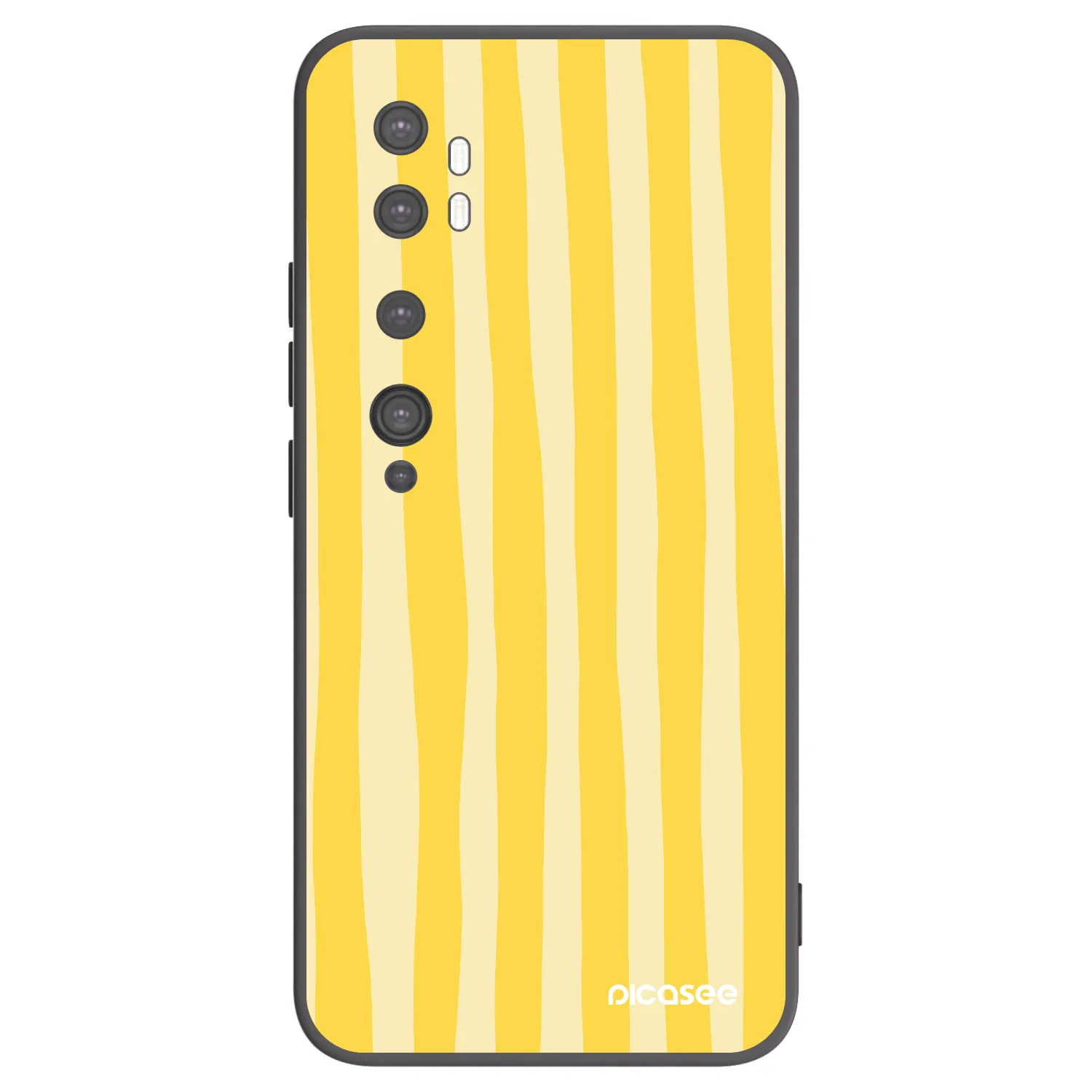Picasee silikonový černý obal pro Xiaomi Mi Note 10 (Pro) - Lines lemon