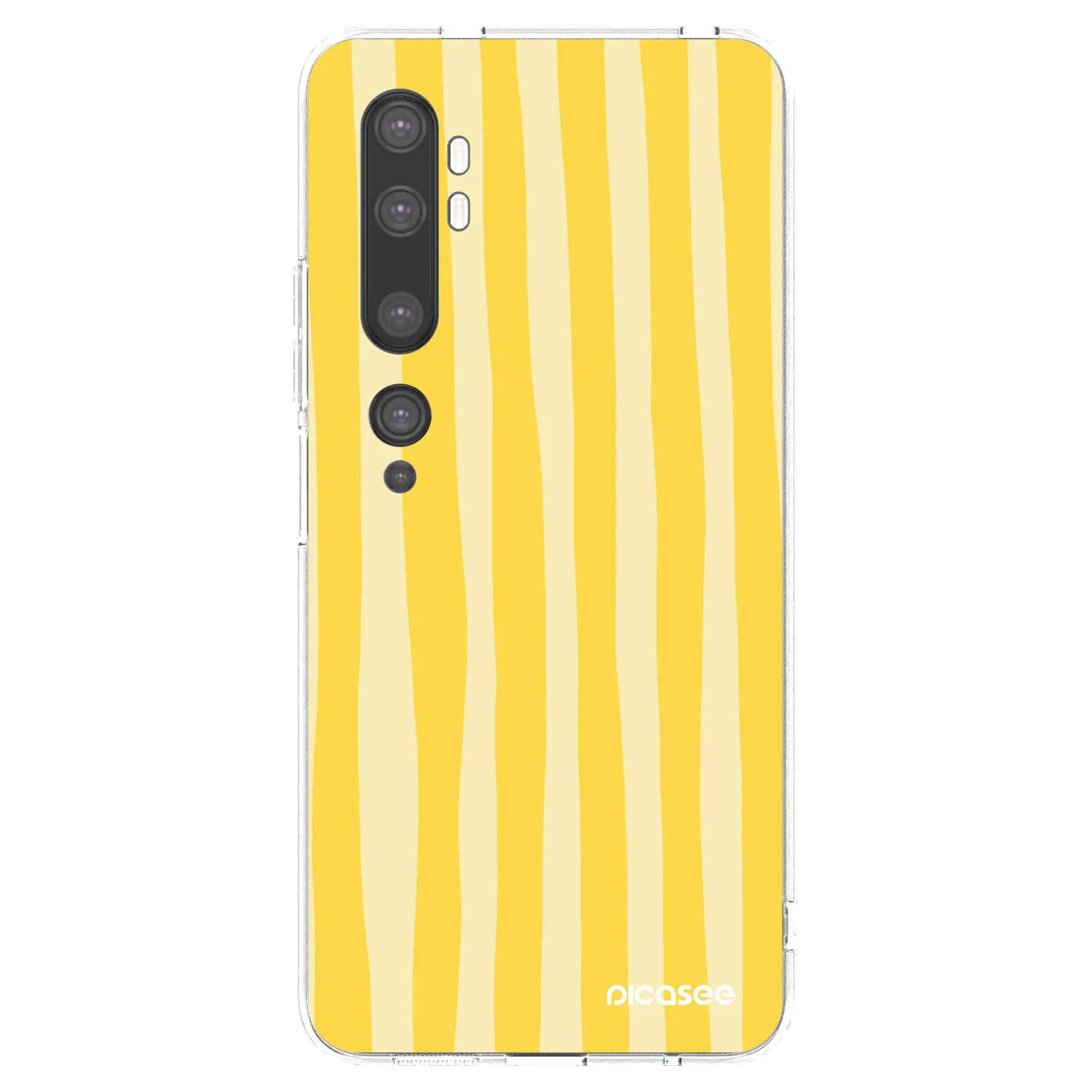 Picasee silikonový průhledný obal pro Xiaomi Mi Note 10 (Pro) - Lines lemon