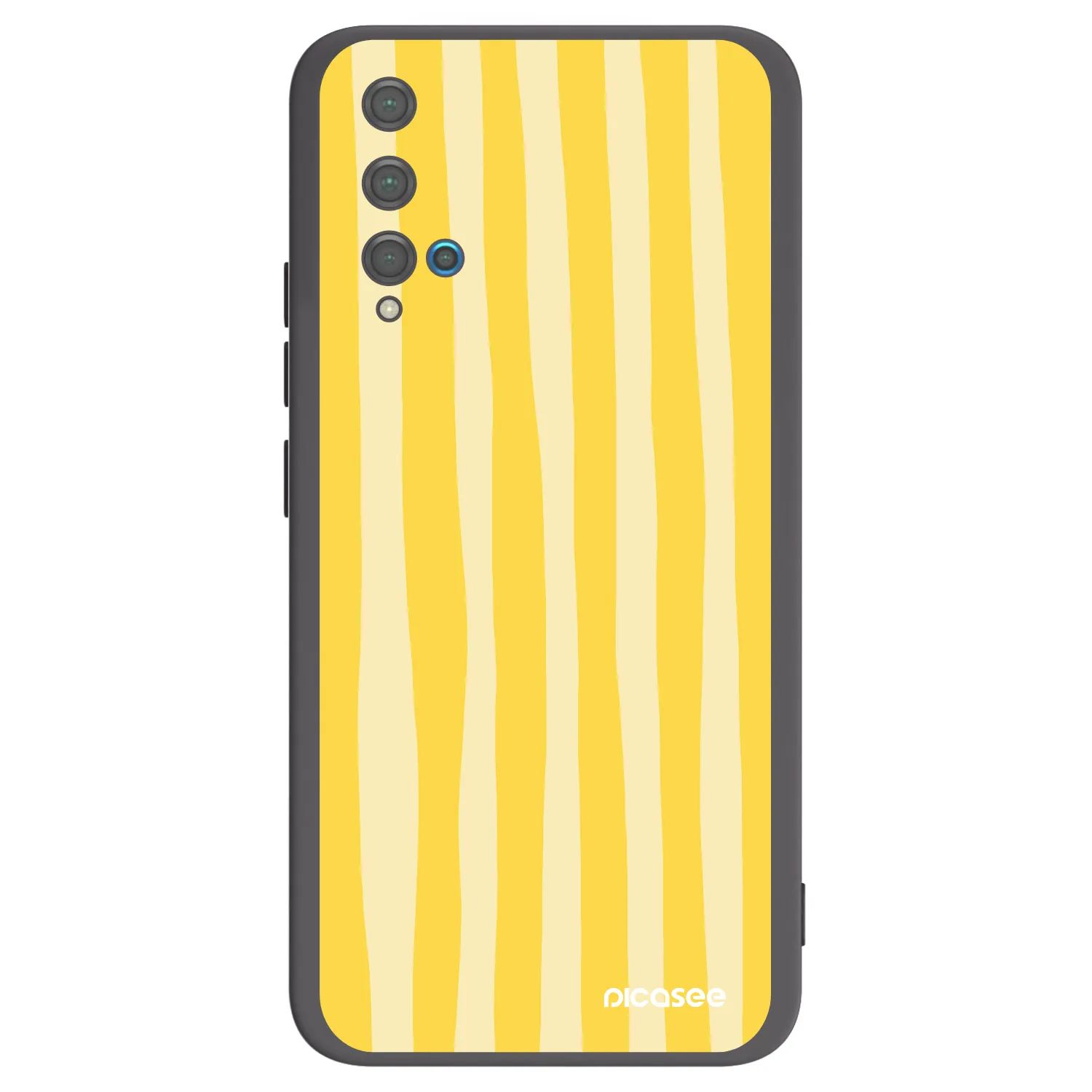 Picasee silikonový černý obal pro Huawei Nova 5T - Lines lemon