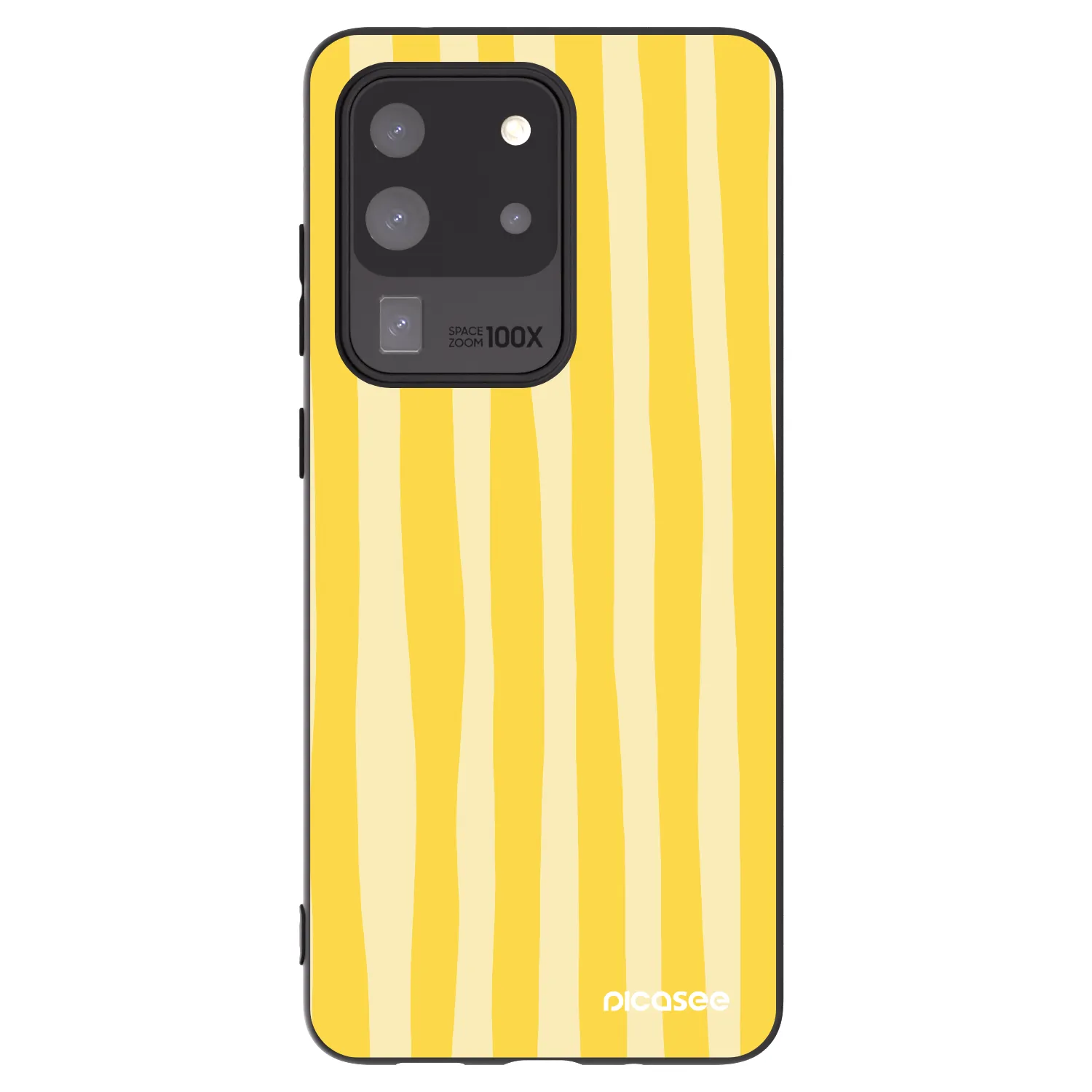 Picasee silikonový černý obal pro Samsung Galaxy S20 Ultra 5G G988F - Lines lemon