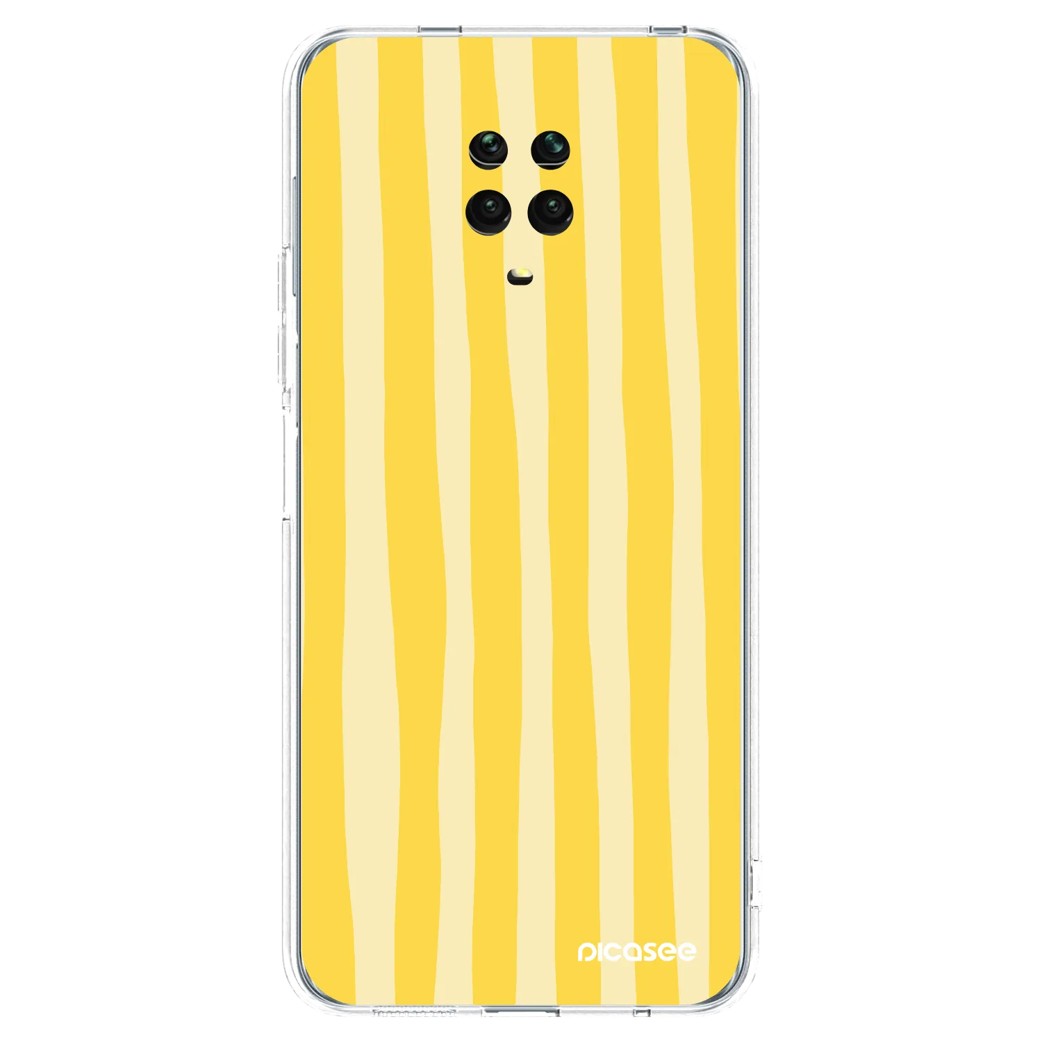 Picasee silikonový průhledný obal pro Xiaomi Redmi Note 9 Pro - Lines lemon
