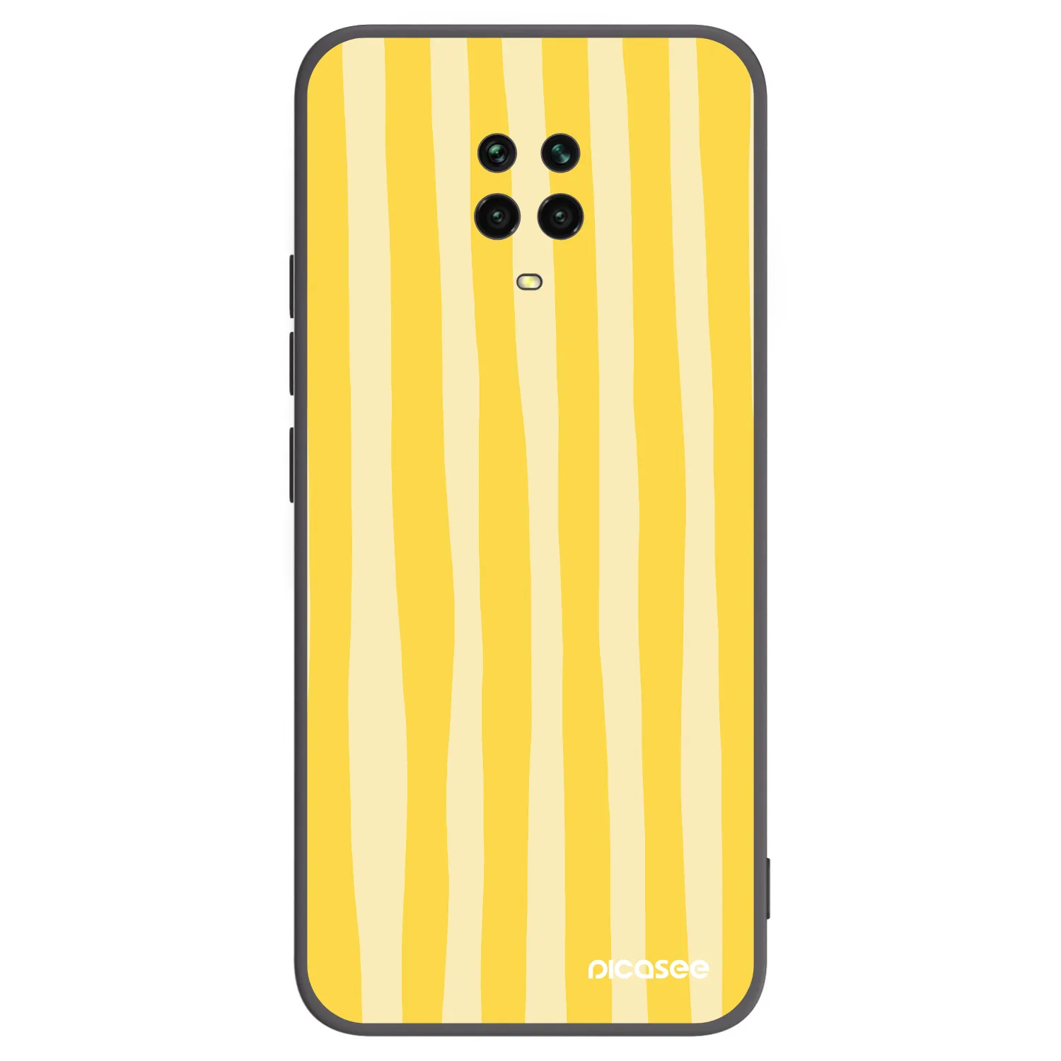 Picasee silikonový černý obal pro Xiaomi Redmi Note 9 Pro - Lines lemon