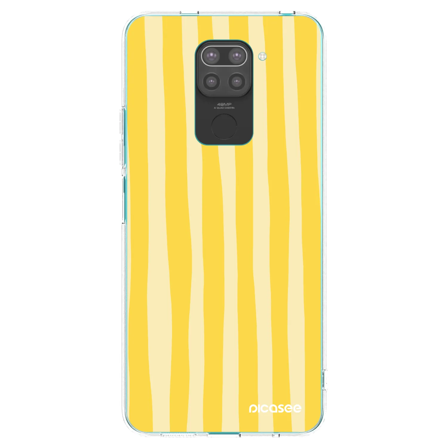 Picasee silikonový černý obal pro Xiaomi Redmi Note 9 - Lines lemon