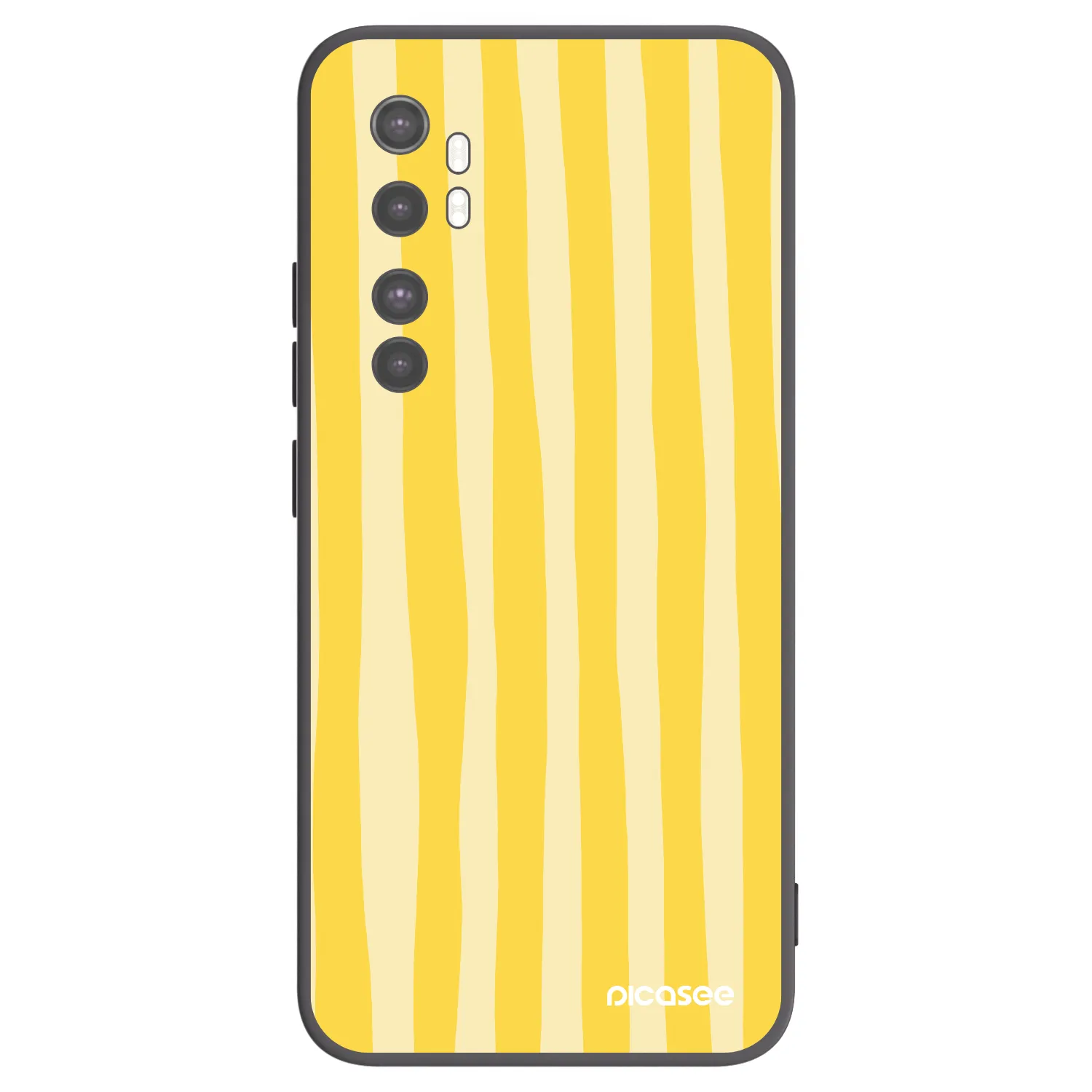 Picasee silikonový černý obal pro Xiaomi Mi Note 10 Lite - Lines lemon