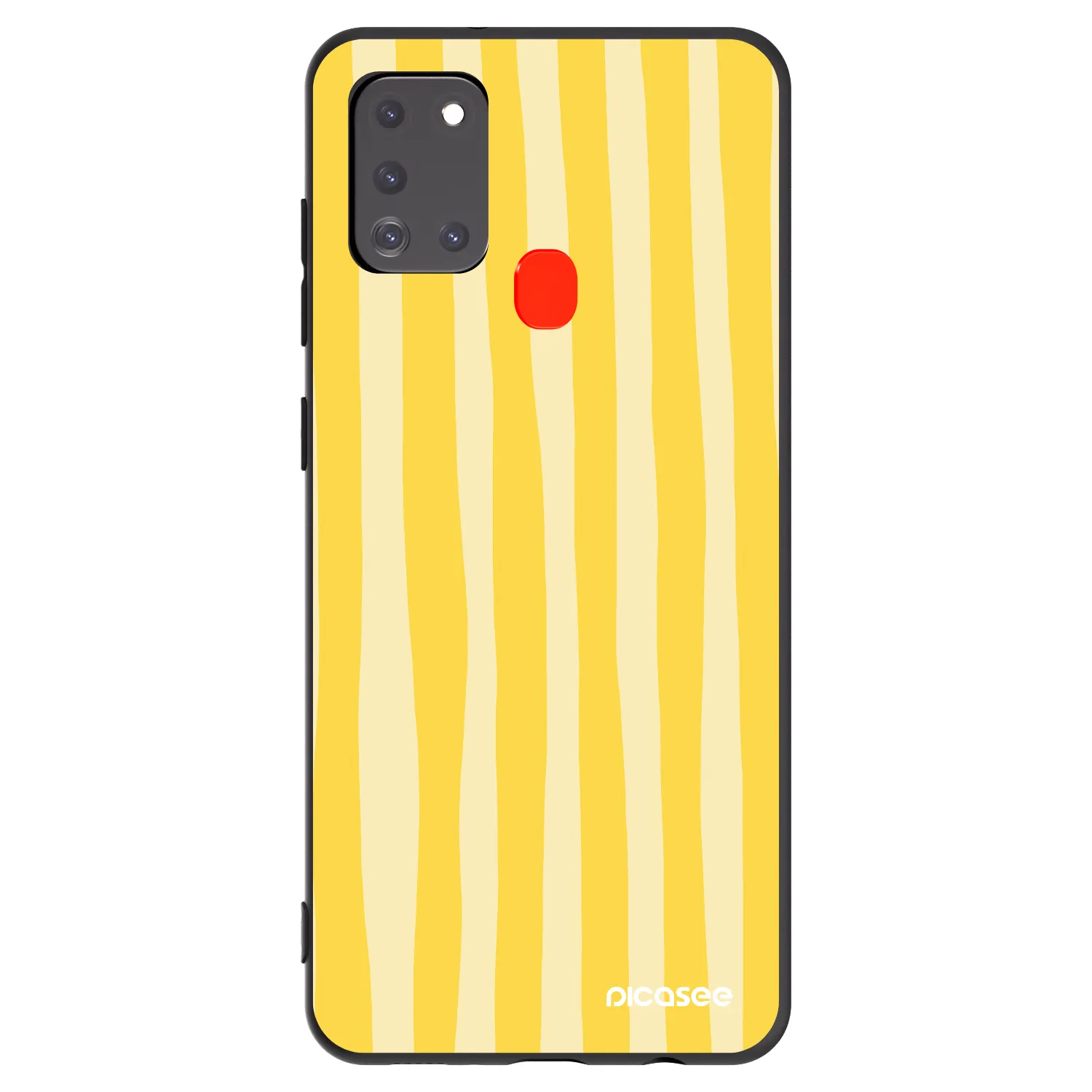Picasee silikonový černý obal pro Samsung Galaxy A21s - Lines lemon