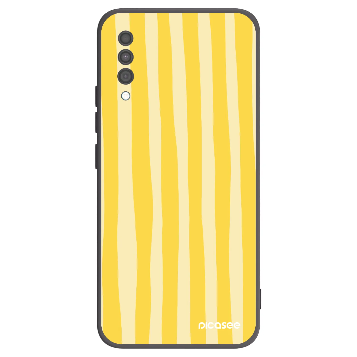 Picasee silikonový černý obal pro Samsung Galaxy A30s A307F - Lines lemon