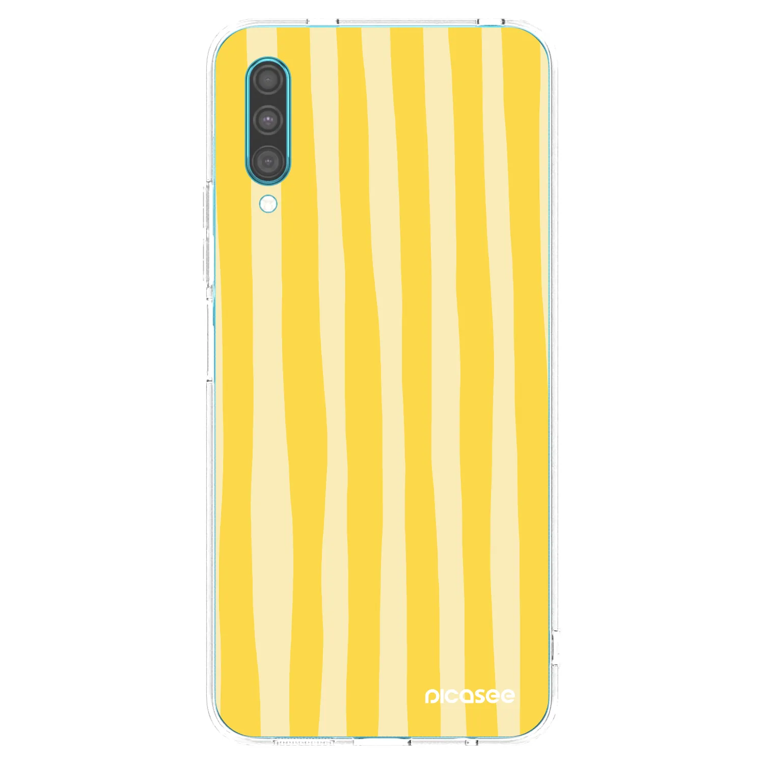 Picasee silikonový průhledný obal pro Samsung Galaxy A30s A307F - Lines lemon