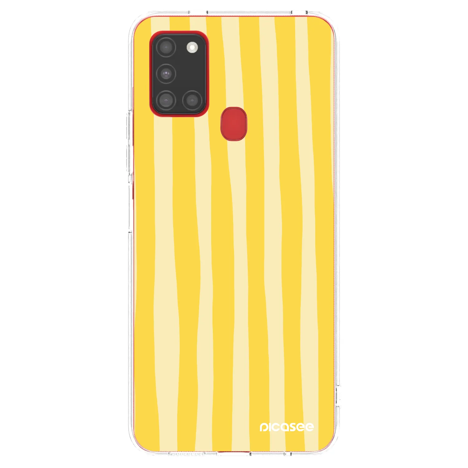 Picasee silikonový průhledný obal pro Samsung Galaxy A21s - Lines lemon