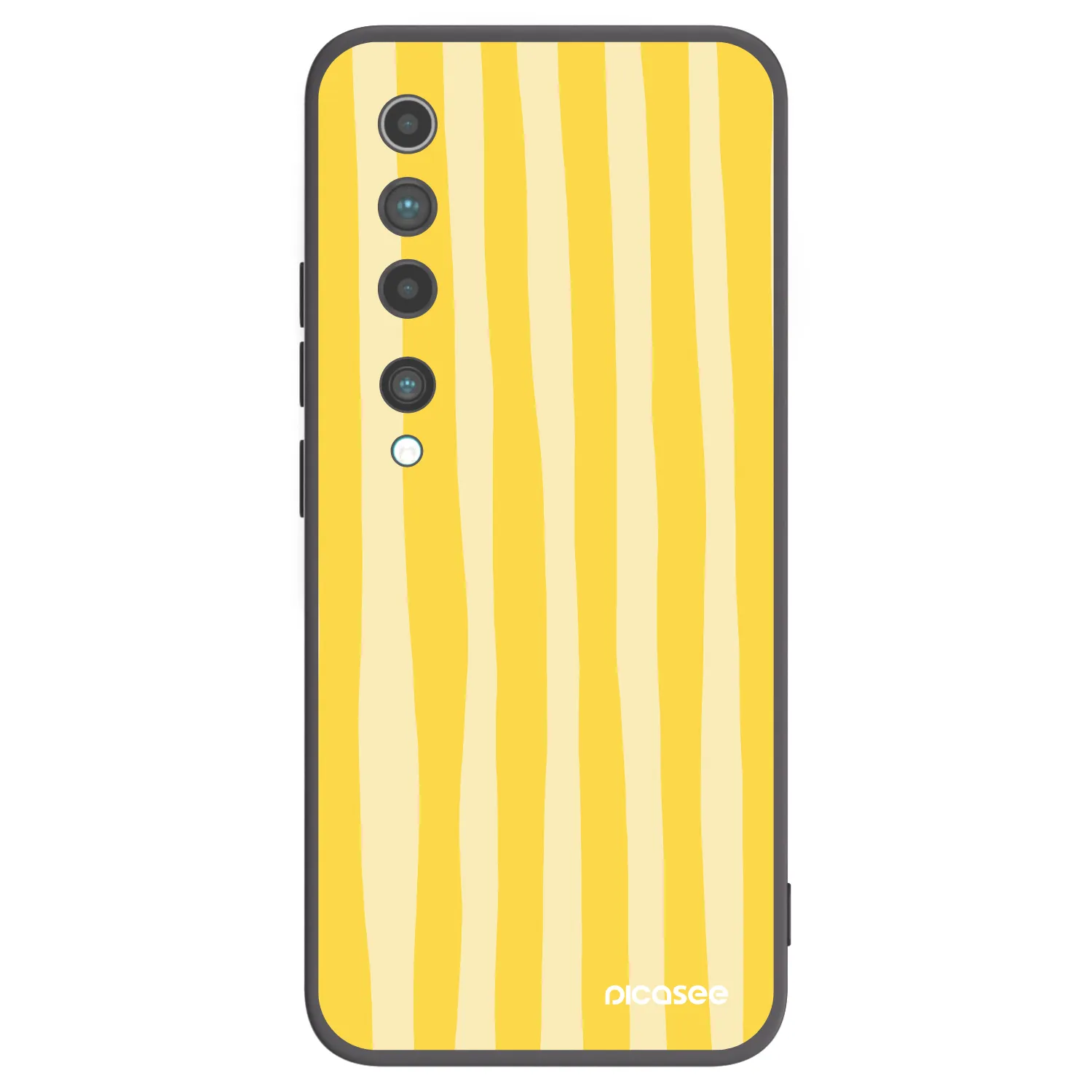 Picasee silikonový černý obal pro Xiaomi Mi 10 - Lines lemon