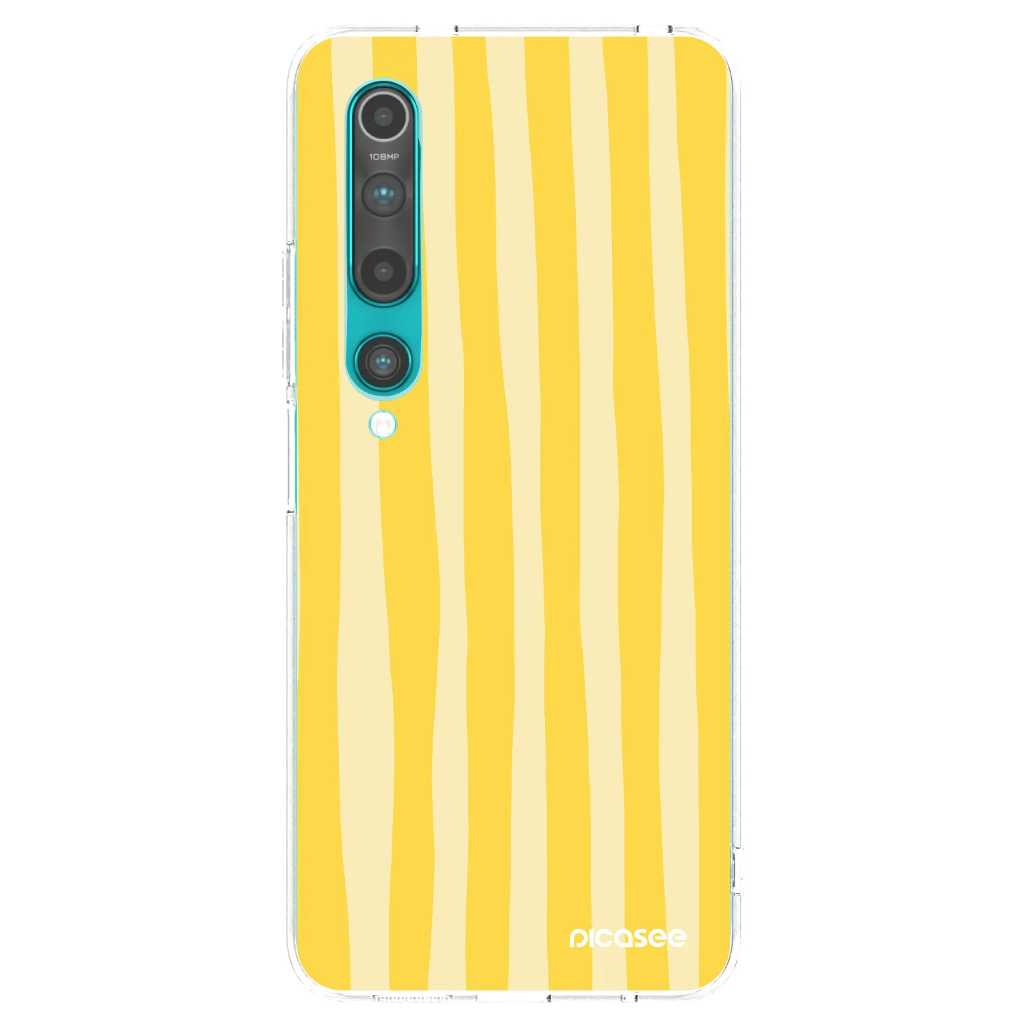 Picasee silikonový průhledný obal pro Xiaomi Mi 10 - Lines lemon