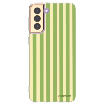Picasee silikonový průhledný obal pro Samsung Galaxy S21+ 5G G996F - Lines Matcha