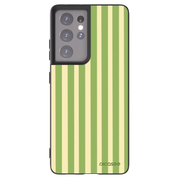 Picasee silikonový černý obal pro Samsung Galaxy S21 Ultra 5G G998B - Lines Matcha
