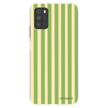 Picasee silikonový průhledný obal pro Xiaomi Poco M3 - Lines Matcha