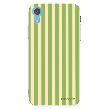Picasee silikonový průhledný obal pro Apple iPhone XR - Lines Matcha