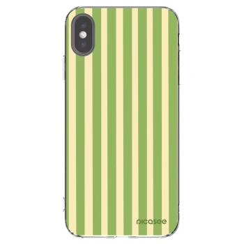 Picasee silikonový průhledný obal pro Apple iPhone XS Max - Lines Matcha