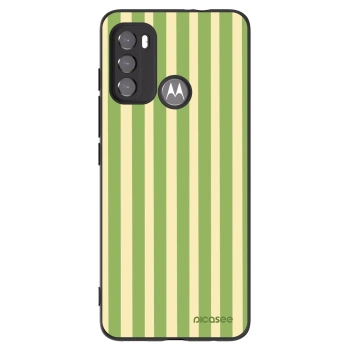 Picasee silikonový černý obal pro Motorola Moto G60 - Lines Matcha