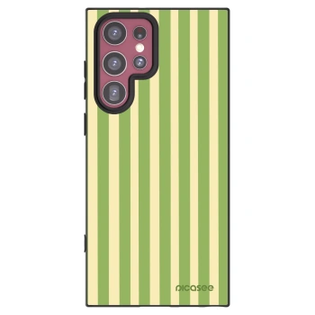 Picasee silikonový černý obal pro Samsung Galaxy S22 Ultra 5G - Lines Matcha