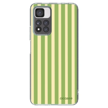 Picasee silikonový průhledný obal pro Xiaomi Redmi Note 11 Pro+ 5G - Lines Matcha