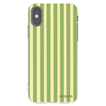 Picasee silikonový průhledný obal pro Apple iPhone X/XS - Lines Matcha