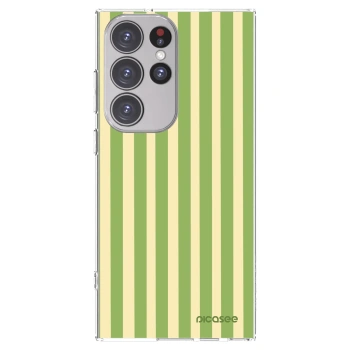 Picasee silikonový průhledný obal pro Samsung Galaxy S23 Ultra 5G - Lines Matcha