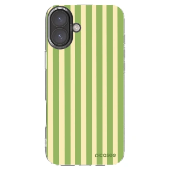 Picasee silikonový průhledný obal pro Apple iPhone 16 Plus - Lines Matcha