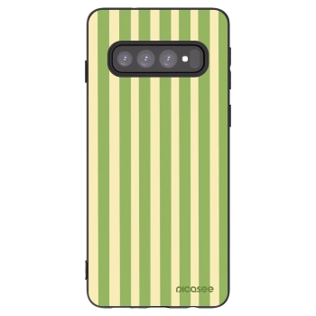Picasee silikonový černý obal pro Samsung Galaxy S10 G973 - Lines Matcha