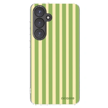 Picasee silikonový průhledný obal pro Samsung Galaxy S24 FE S721B - Lines Matcha