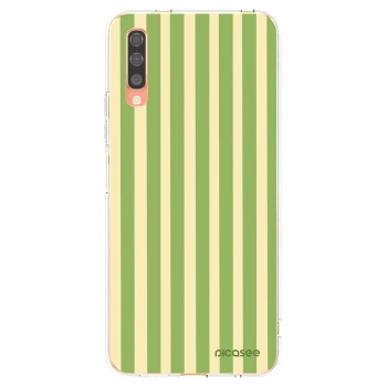 Picasee silikonový průhledný obal pro Samsung Galaxy A70 A705F - Lines Matcha