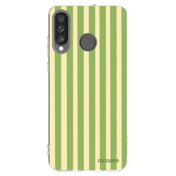 Picasee silikonový průhledný obal pro Huawei P30 Lite - Lines Matcha