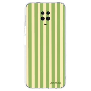 Picasee silikonový průhledný obal pro Xiaomi Redmi Note 9 Pro - Lines Matcha
