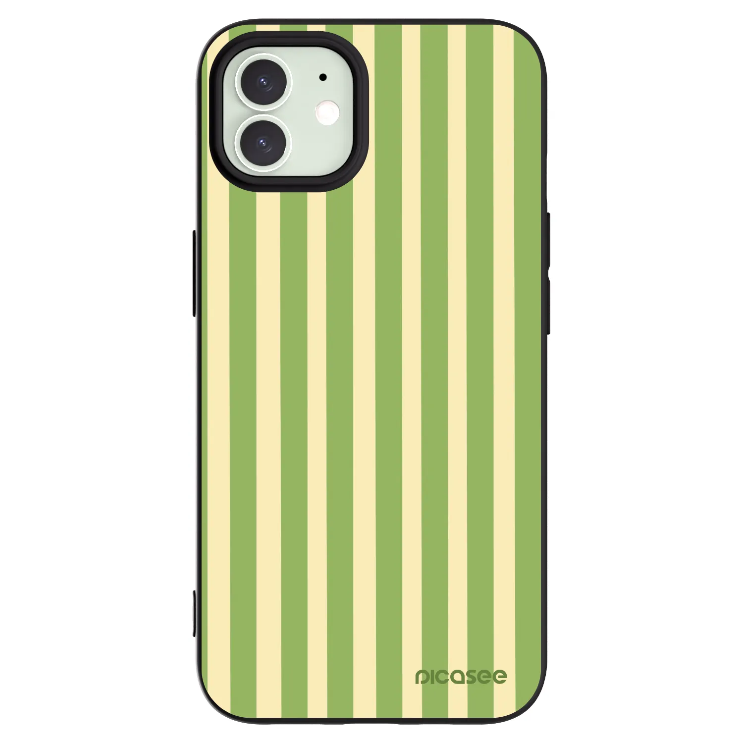 Picasee silikonový černý obal pro Apple iPhone 12 - Lines Matcha