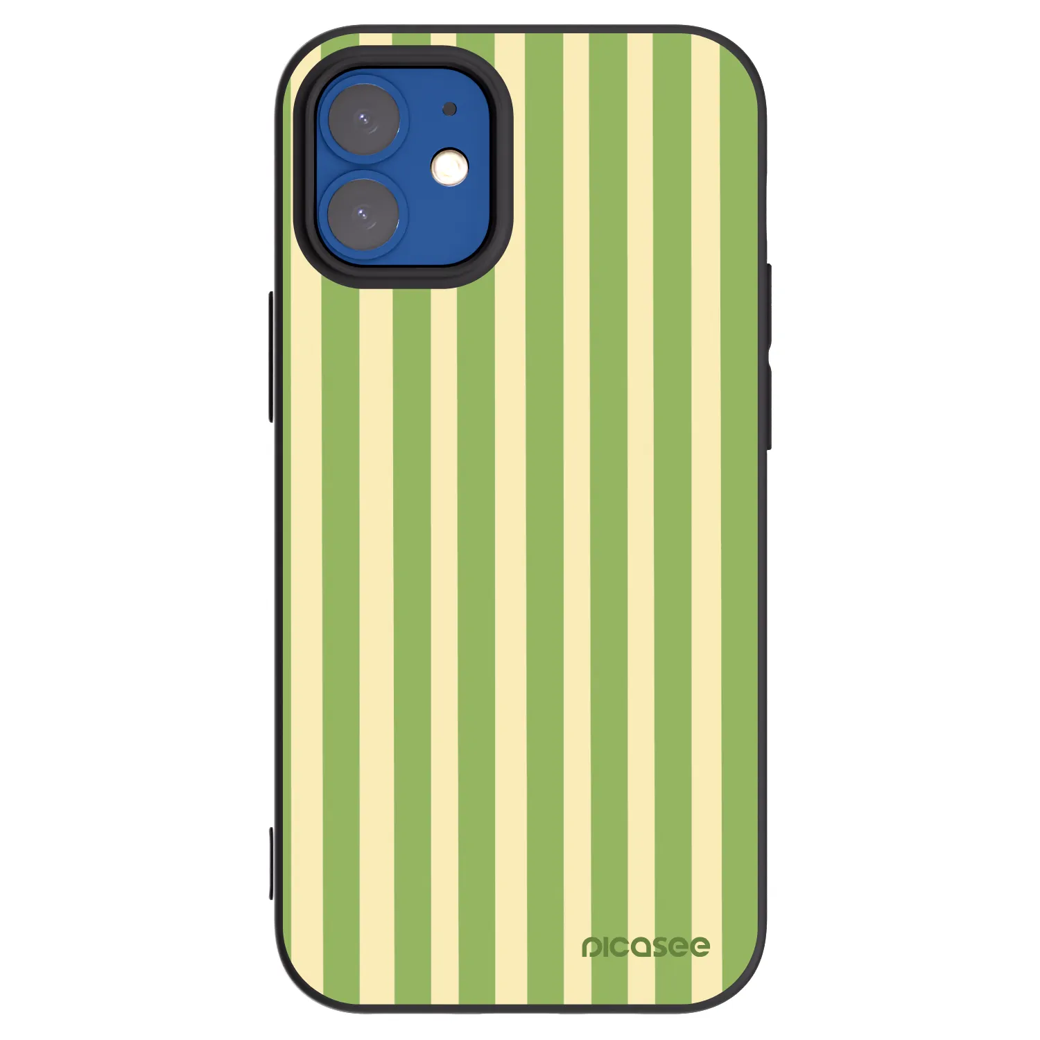 Picasee silikonový černý obal pro Apple iPhone 12 mini - Lines Matcha