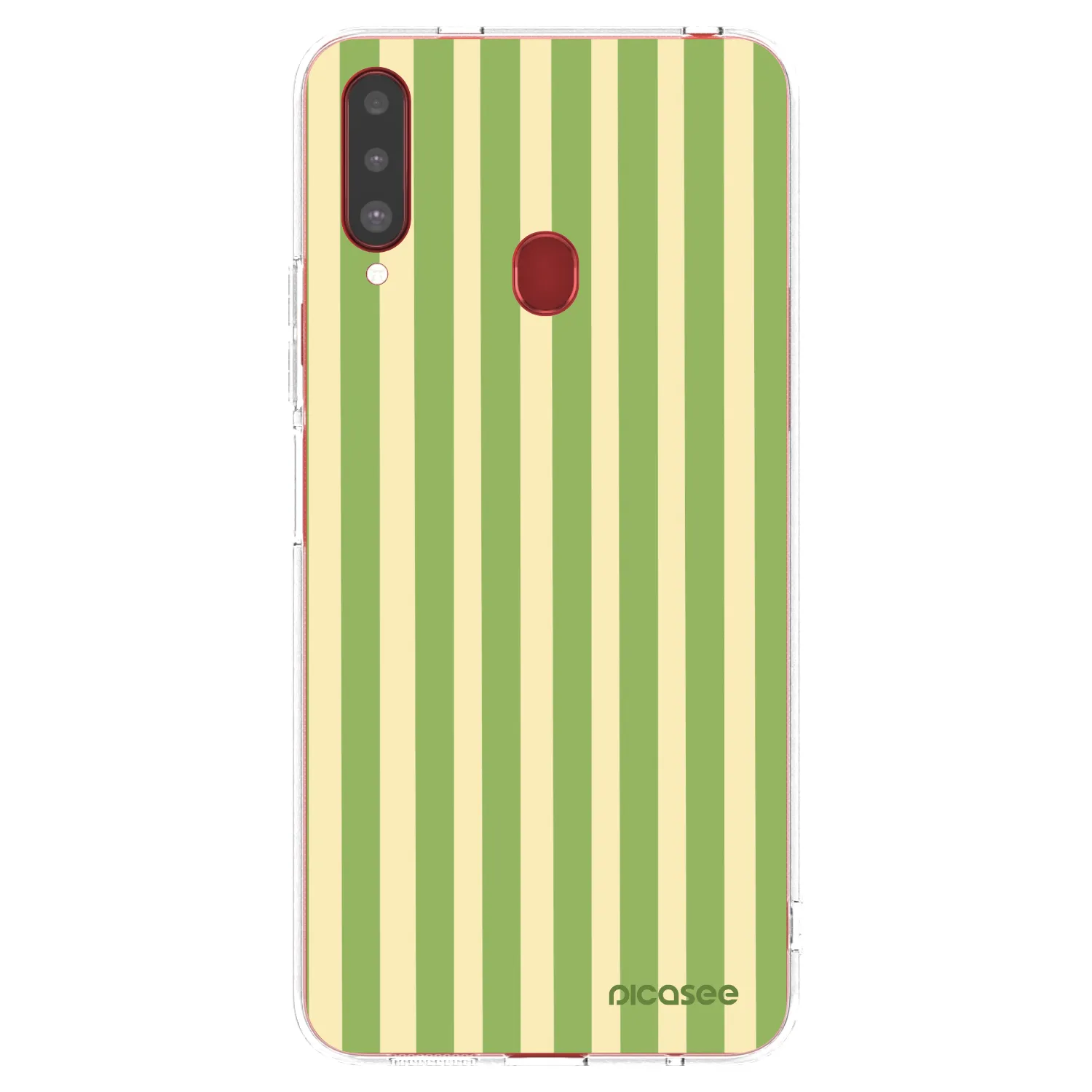 Picasee silikonový průhledný obal pro Samsung Galaxy A20s - Lines Matcha